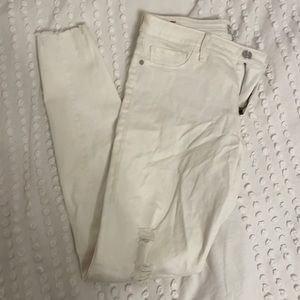 White distressed A&F Jeans